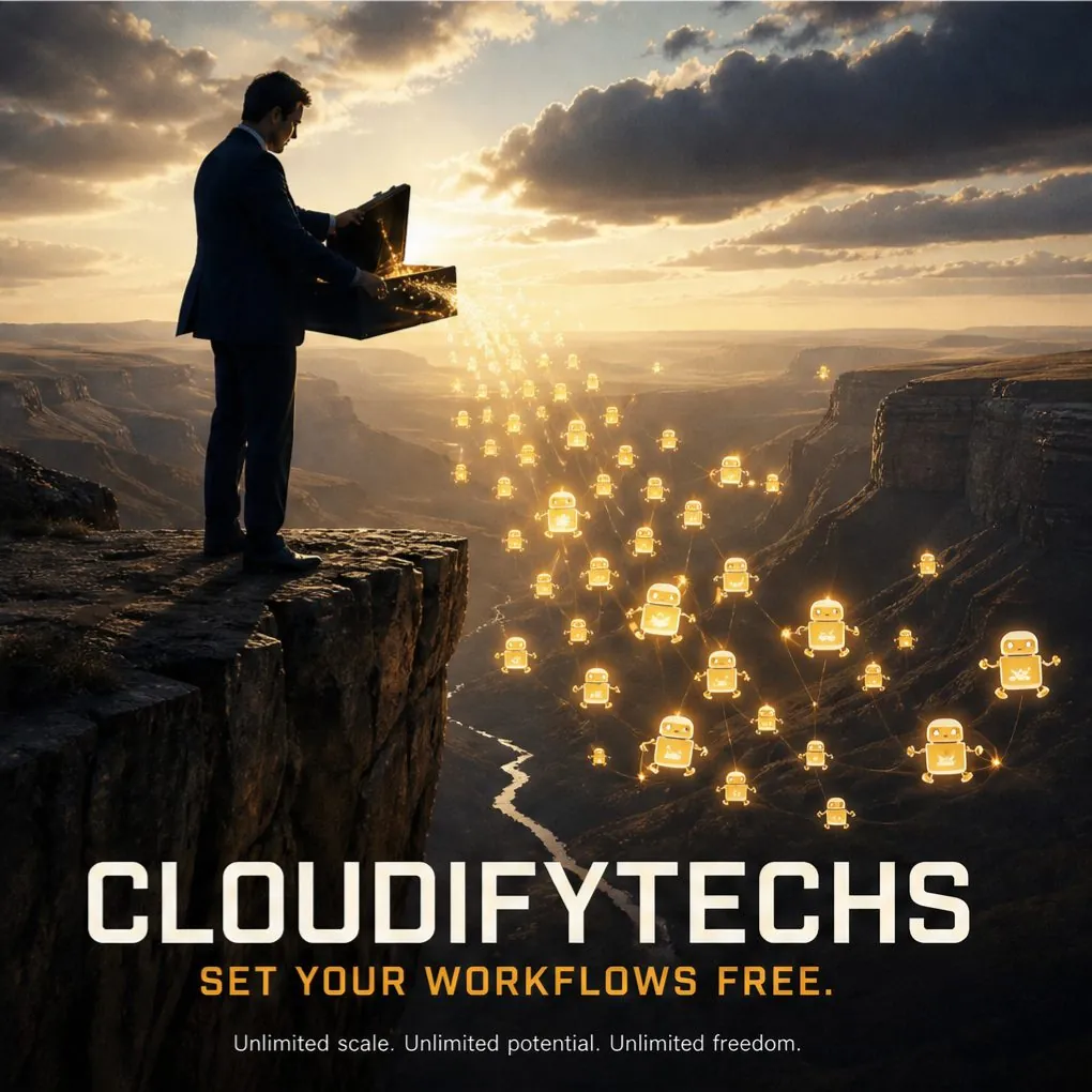 CloudifyTechs poster: lanterns released at dusk