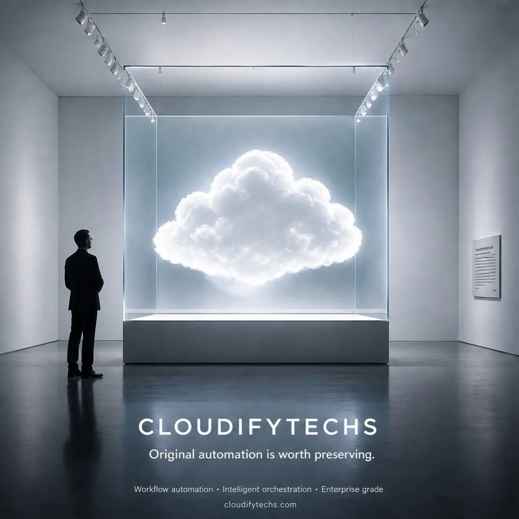 CloudifyTechs poster: a cloud in a gallery case