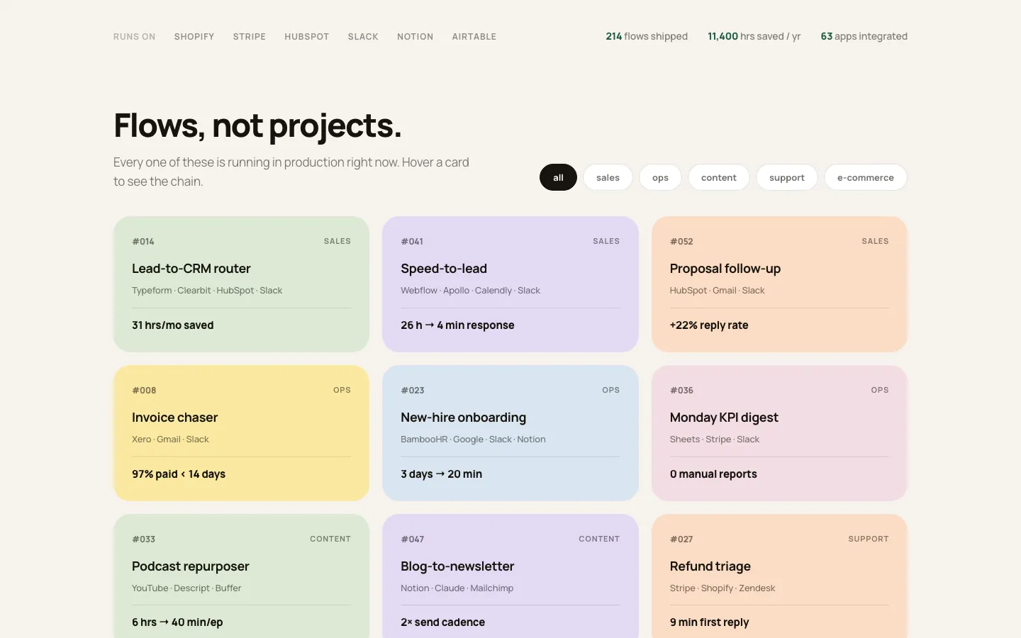 auto.wathek.dev flows catalogue