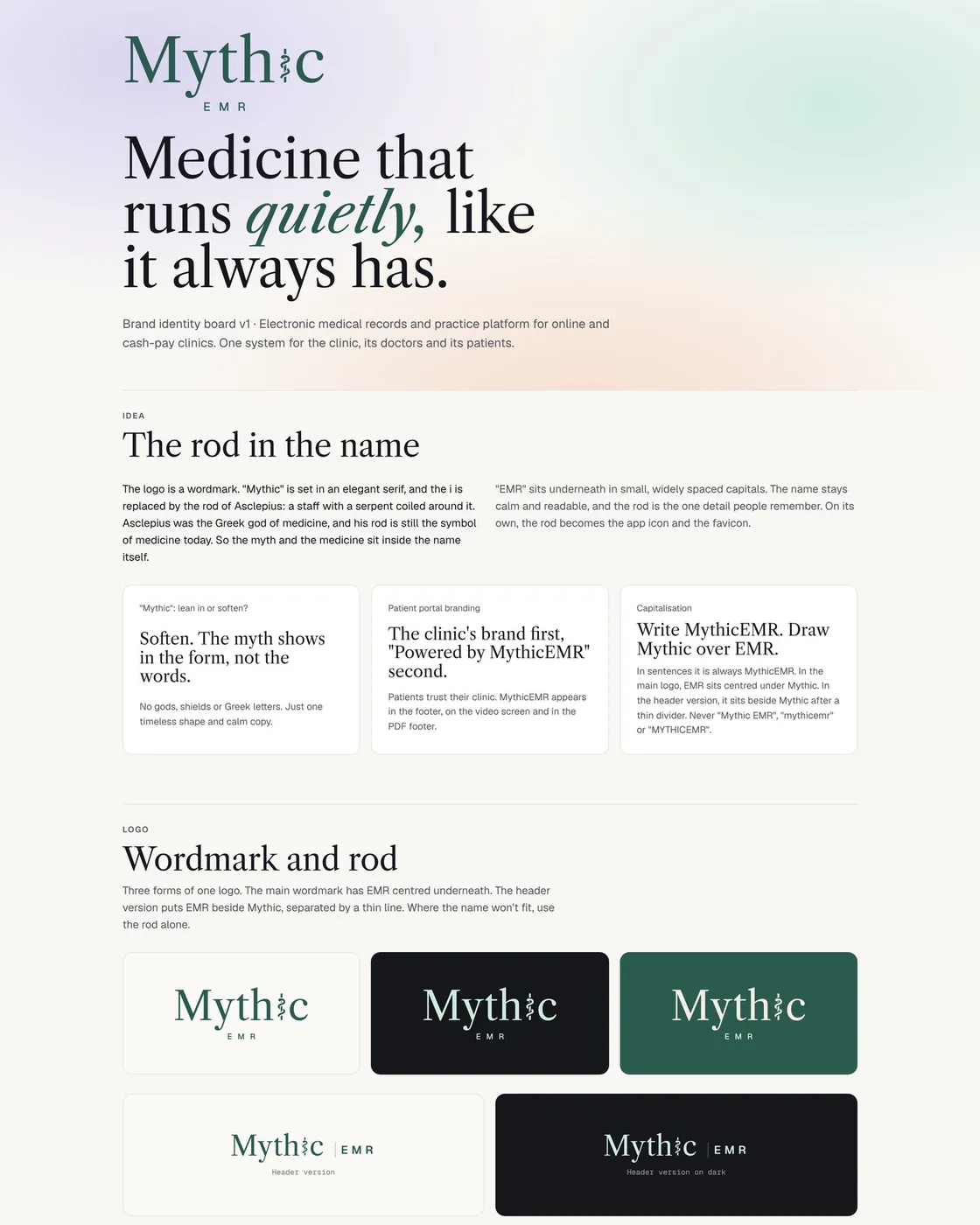 MythicEMR brand board