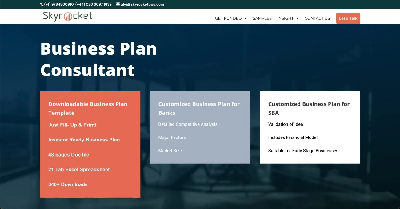 SkyRocket BPO home page