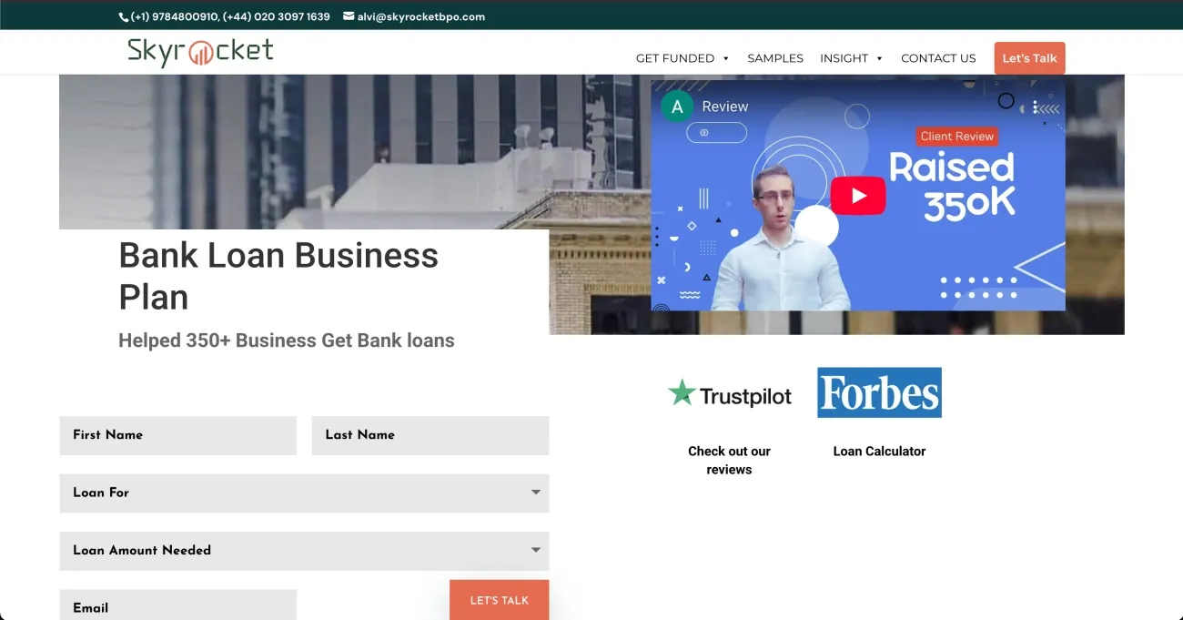 SkyRocket BPO plans page